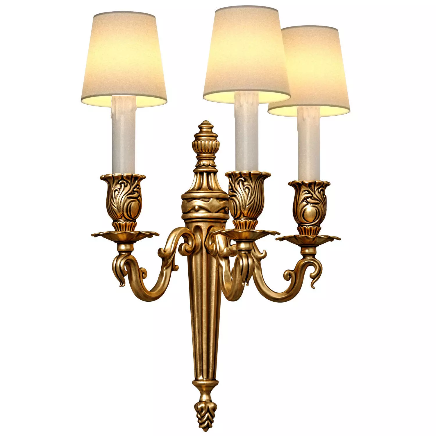 Large brass wall Lamp sconce Light in classic French style 3D model_2