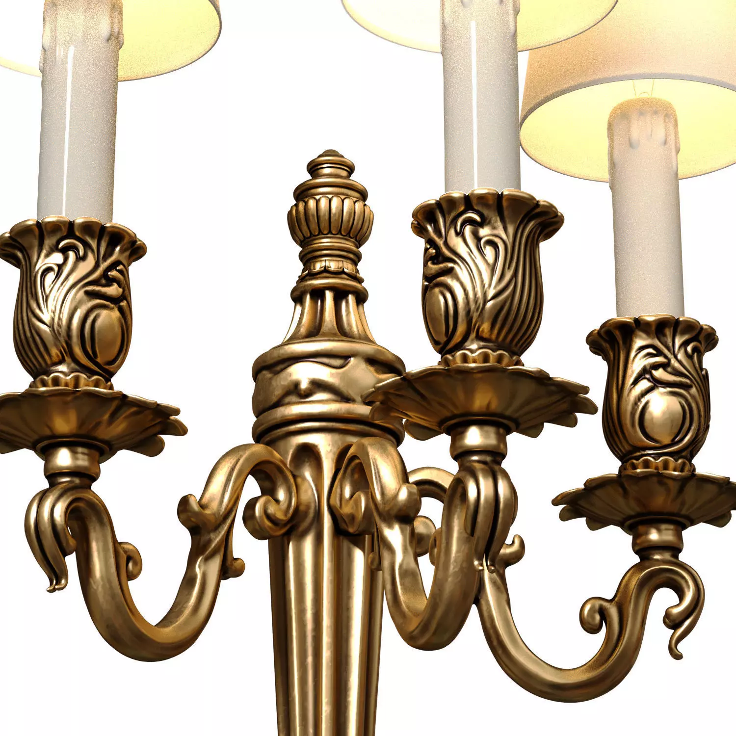 Large brass wall Lamp sconce Light in classic French style 3D model_3