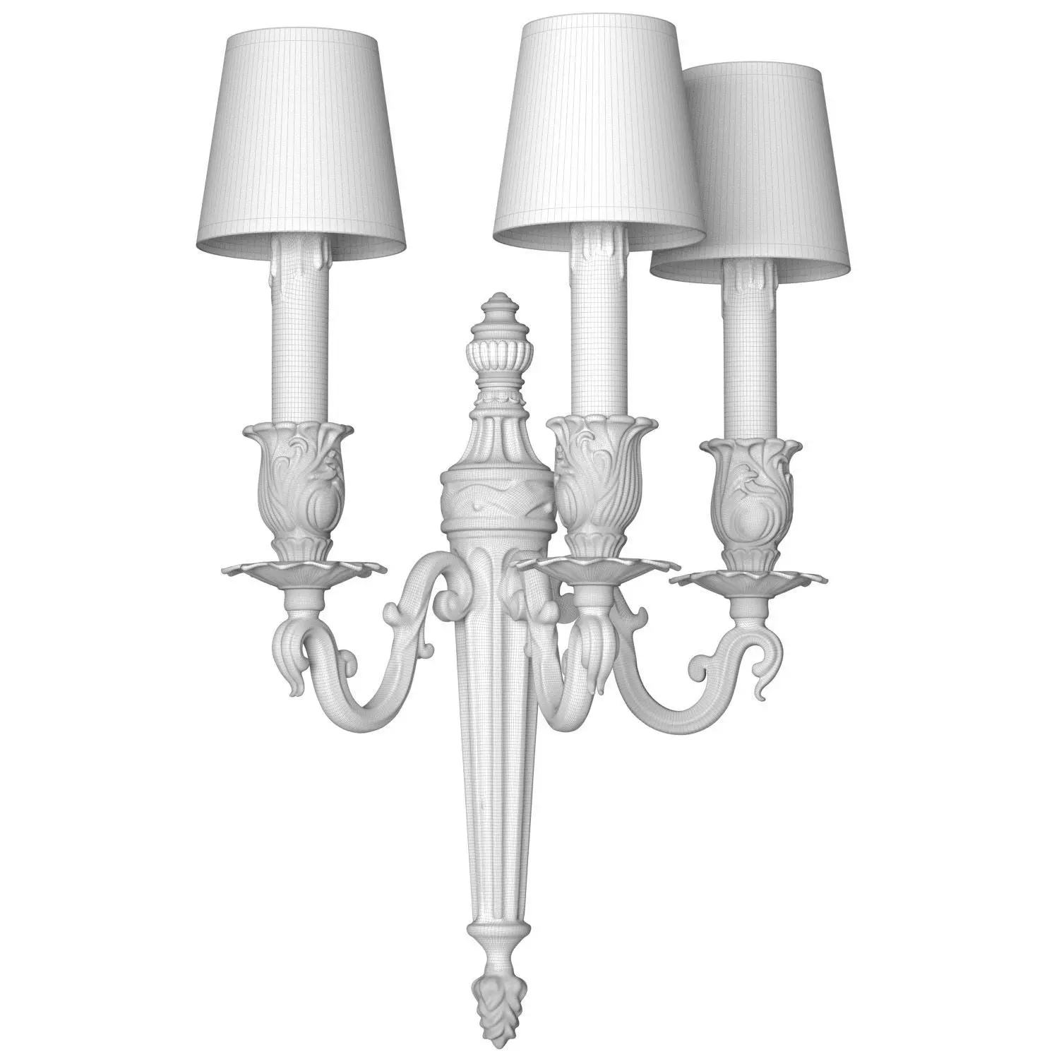 Large brass wall Lamp sconce Light in classic French style 3D model_4