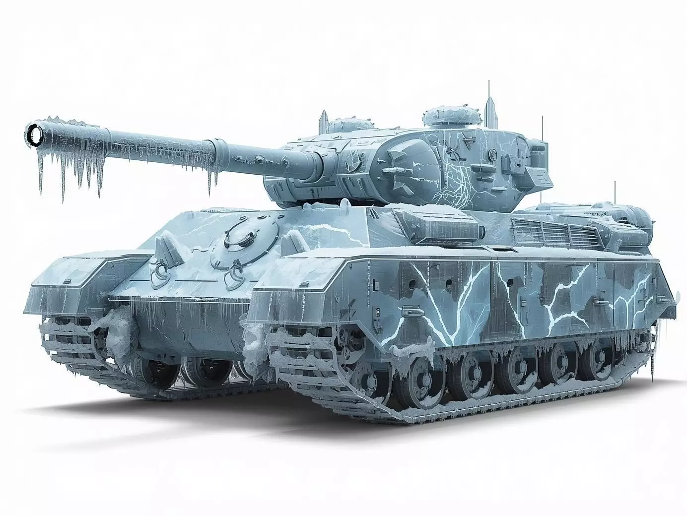 Frozen Siege Tank 3D Model Arctic Warfare Vehicle Low-poly 3D model_0