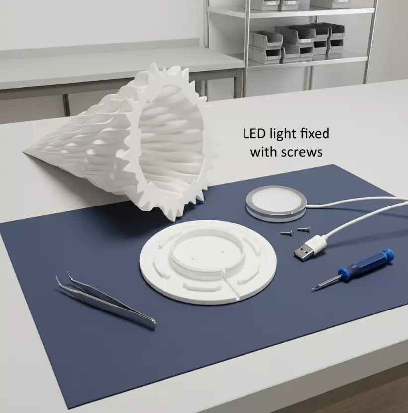 Elegant Christmas LED lamp Tree Centerpiece 3D print model_4