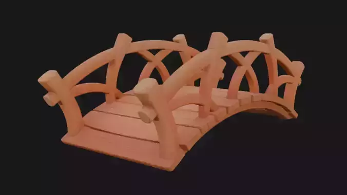 Wooden Bridge 3d Model