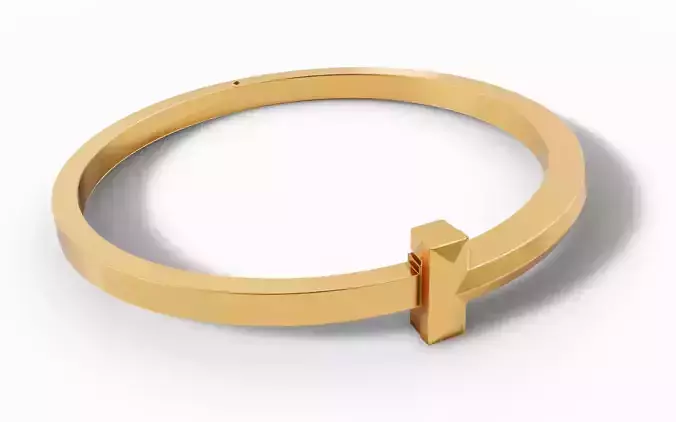 Tiffany T Style Bangle Bracelet STL 3Dm CAD File