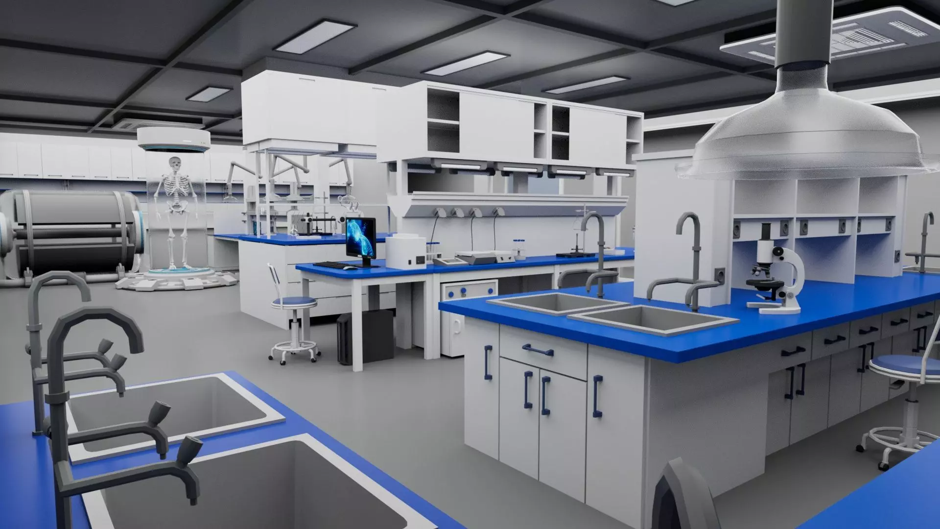 Science Medical Laboratory interior Low-poly 3D model