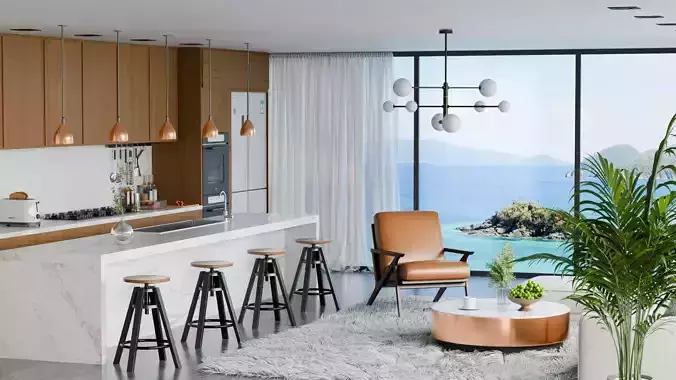 Modern Minimalist Bar Living Room 