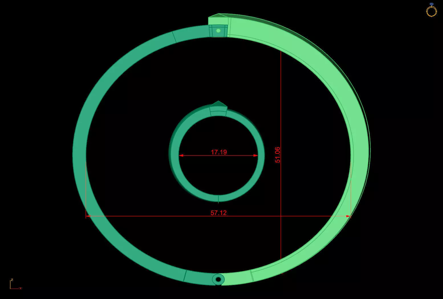 Tiffany T Style Ring Bangle Set 3D Model STL 3DM Cad File 3D print model_11