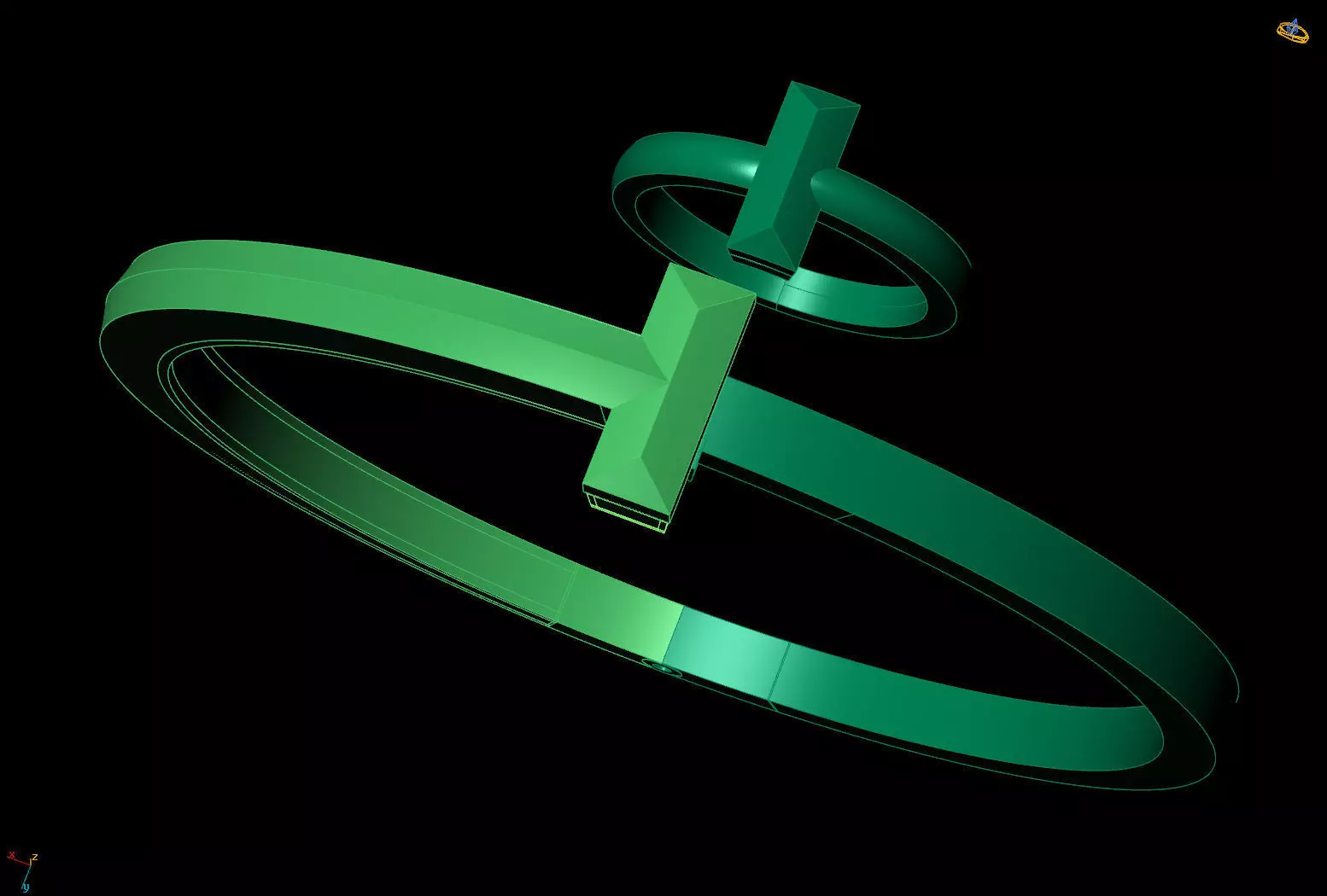 Tiffany T Style Ring Bangle Set 3D Model STL 3DM Cad File 3D print model_10