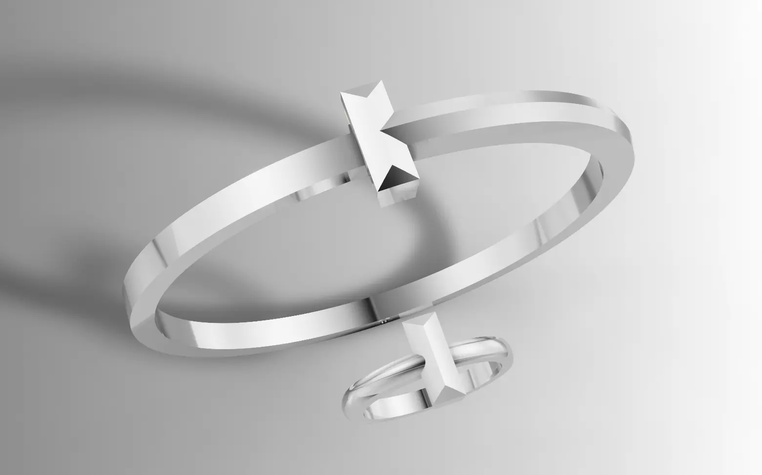 Tiffany T Style Ring Bangle Set 3D Model STL 3DM Cad File 3D print model_8