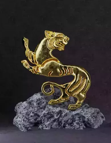 Scythian-Saka Animal Style Sculpture - Bars - Snow Leopard