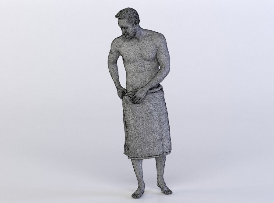 Kent 0247 Man fixing his bath towel 3D model_4
