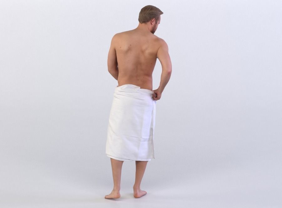 Kent 0247 Man fixing his bath towel 3D model_2