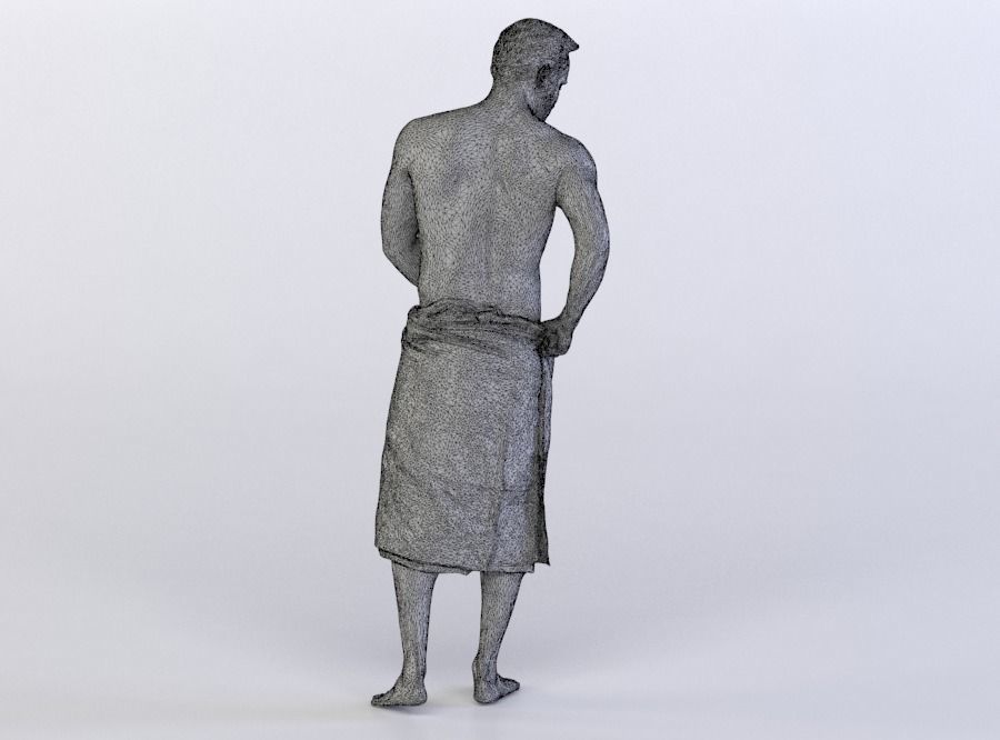 Kent 0247 Man fixing his bath towel 3D model_6