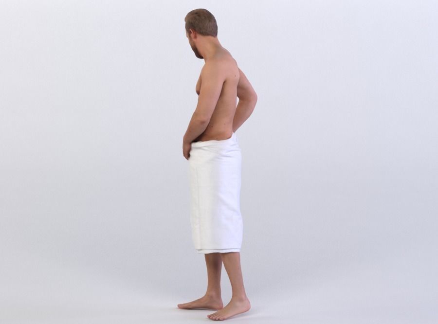 Kent 0247 Man fixing his bath towel 3D model_1