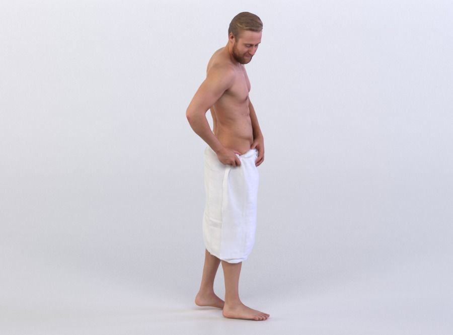 Kent 0247 Man fixing his bath towel 3D model_3