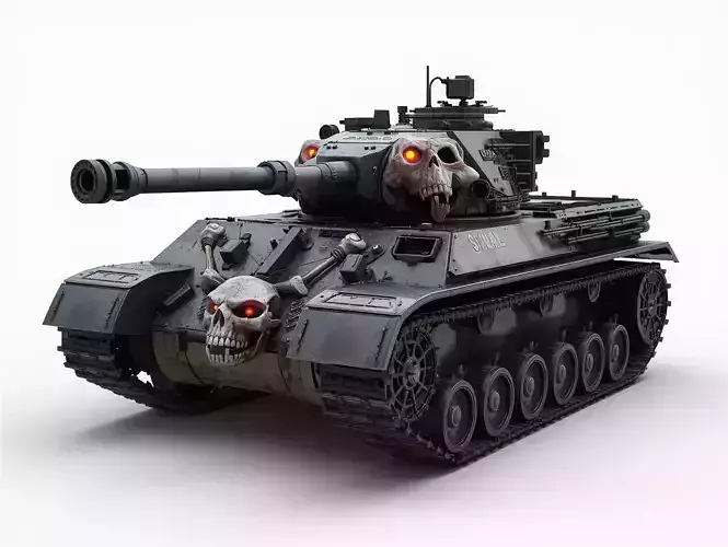 Skull Crusher Battle Tank 3D Model Horror War Gear Low-poly 3D model Skull Crusher Battle Tank 3D Model Horror War Gear Low-poly 3D model