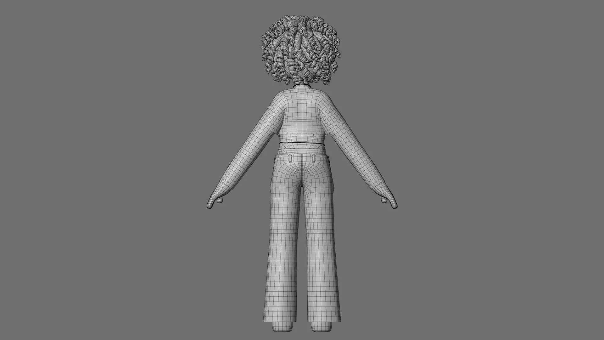 Minimal Cartoon Female Character Low-poly 3D model_28