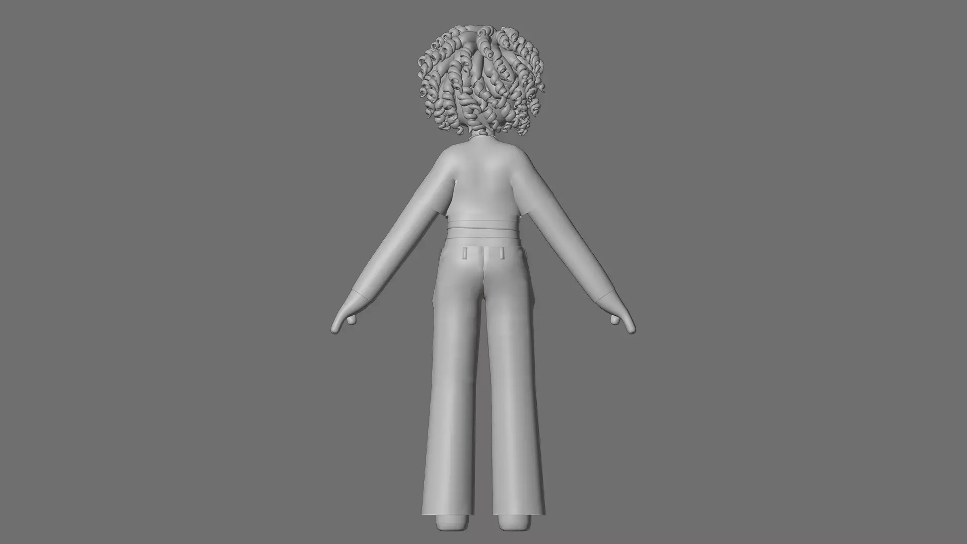 Minimal Cartoon Female Character Low-poly 3D model_22