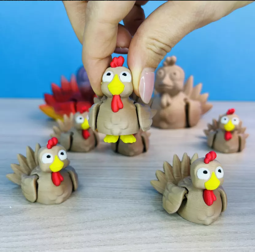Cute Turkey Keychain Set  Thanksgiving 3D Model 3D print model_2