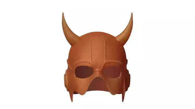 Stylized Devil Horn Helmet - 3D Printable Mask Two Part Design 3D print model