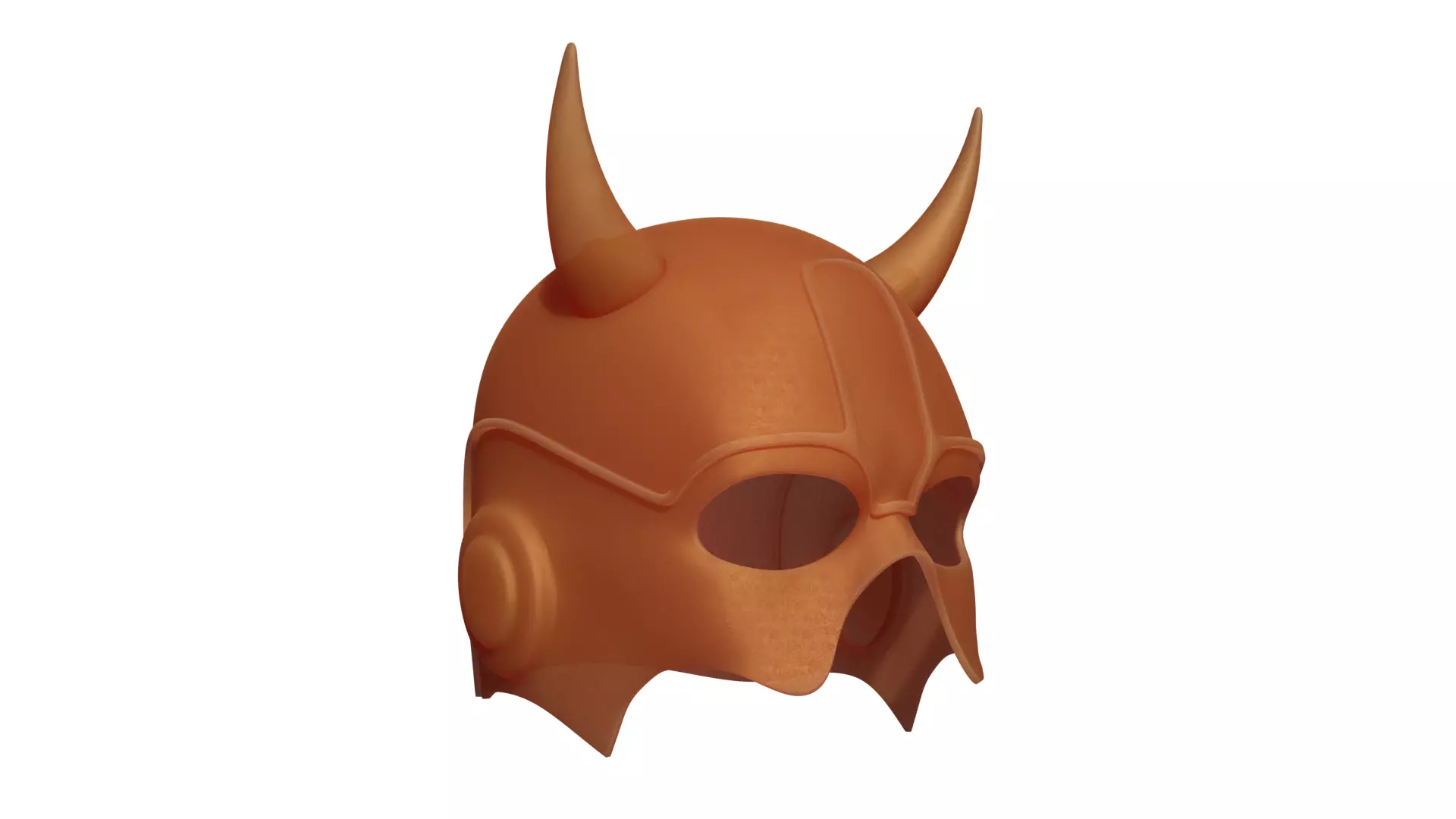 Stylized Devil Horn Helmet - 3D Printable Mask Two Part Design 3D print model_1