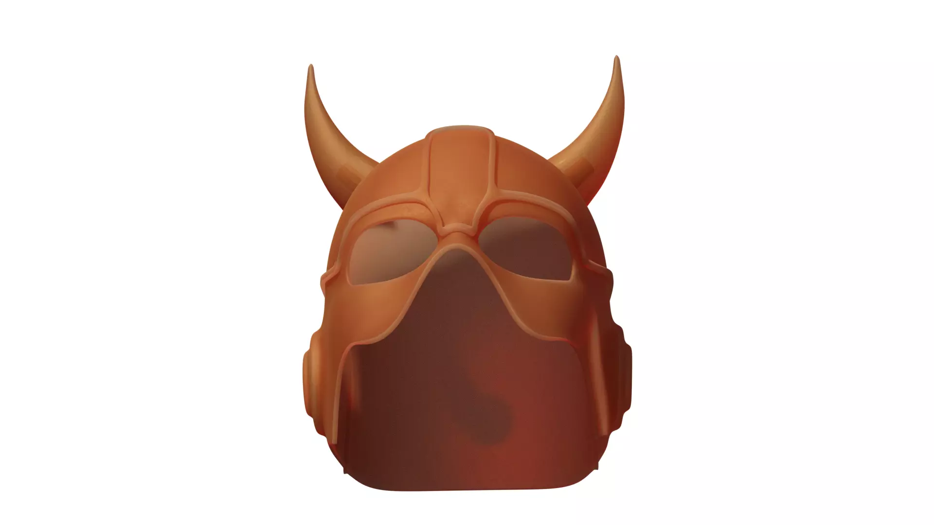 Stylized Devil Horn Helmet - 3D Printable Mask Two Part Design 3D print model_2