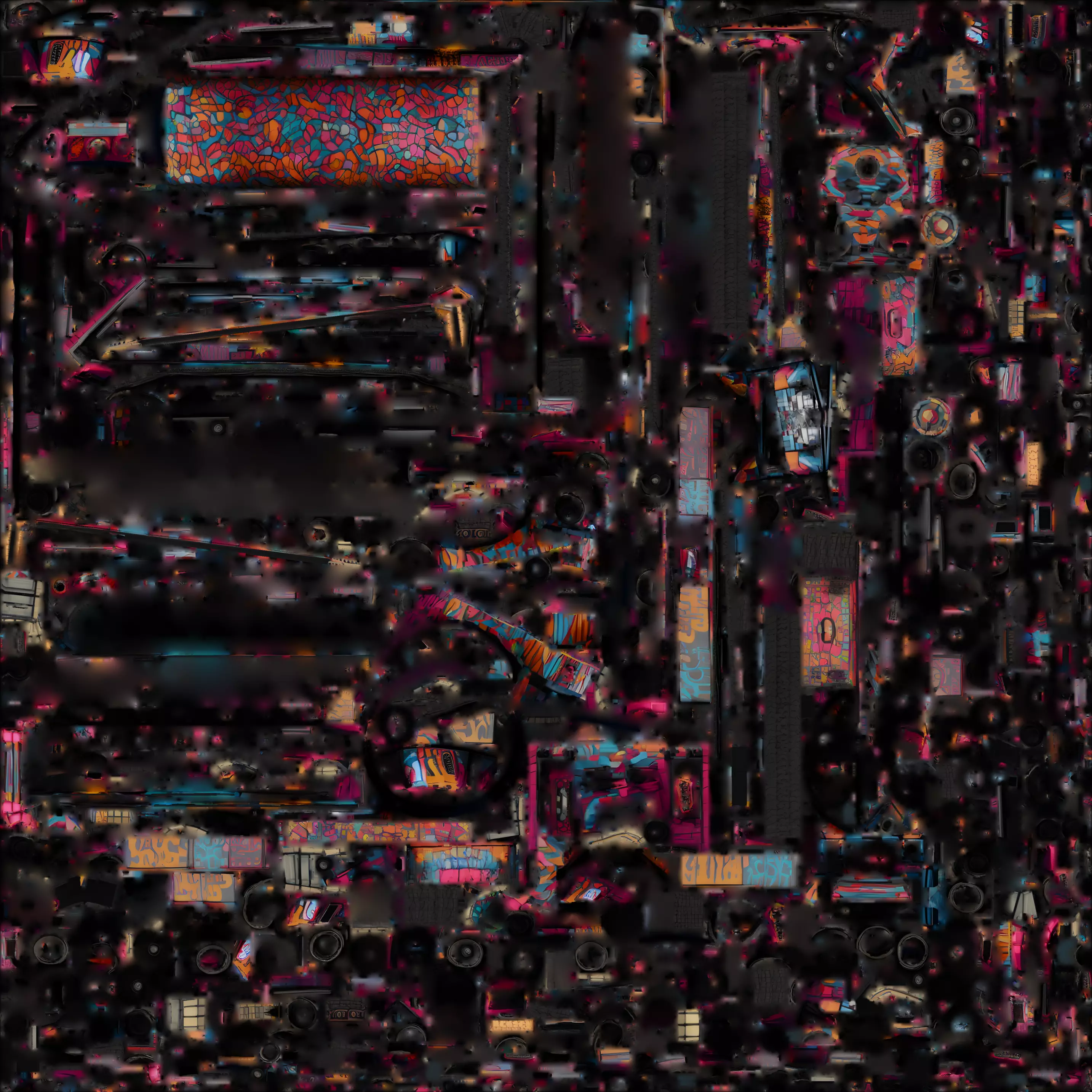 Graffiti Battle Tank 3D Model Urban Art War Machine Low-poly 3D model_1