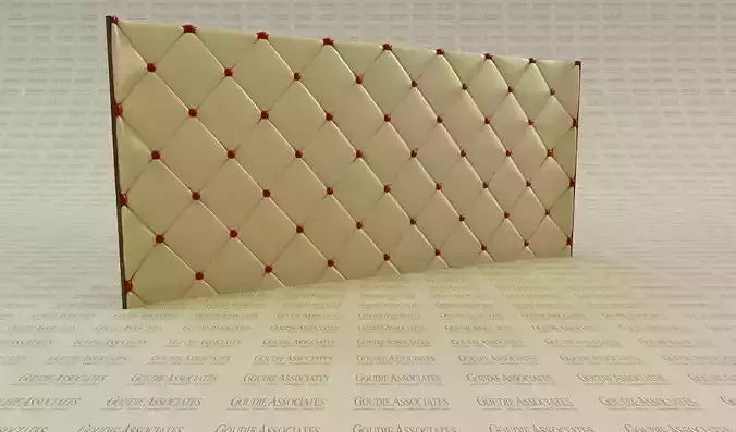 Modern Leather Tufted Bed Backboard 3D model