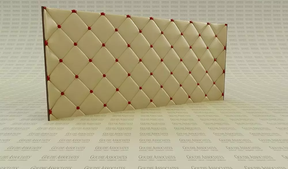 Modern Leather Tufted Bed Backboard 3D model