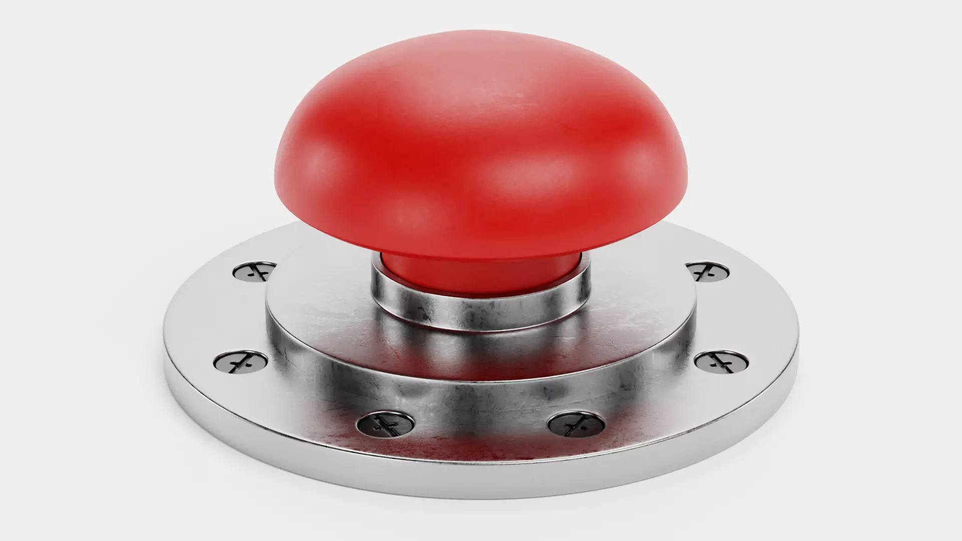 Emergency Button V6 - Industrial Mushroom Push Switch Control 3D model