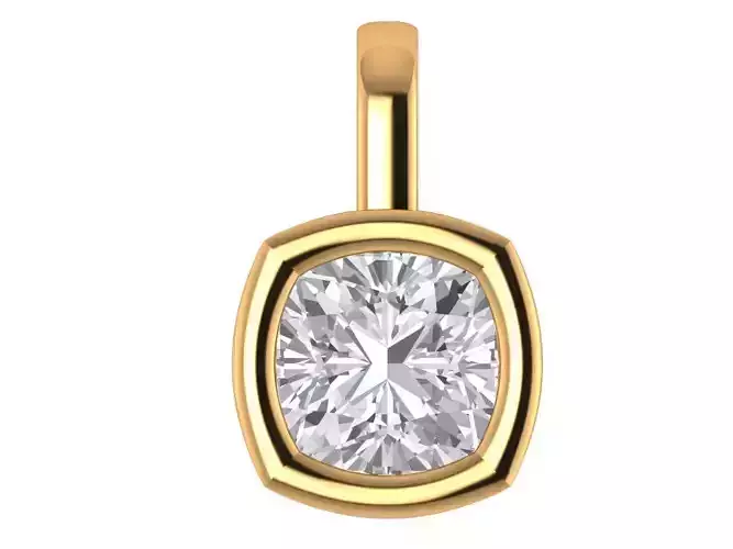Square Cushion Solitaire Pendant