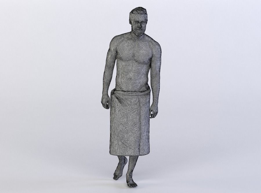 Kent 0230 Man in a bath towel walking towards camera 3D model_4