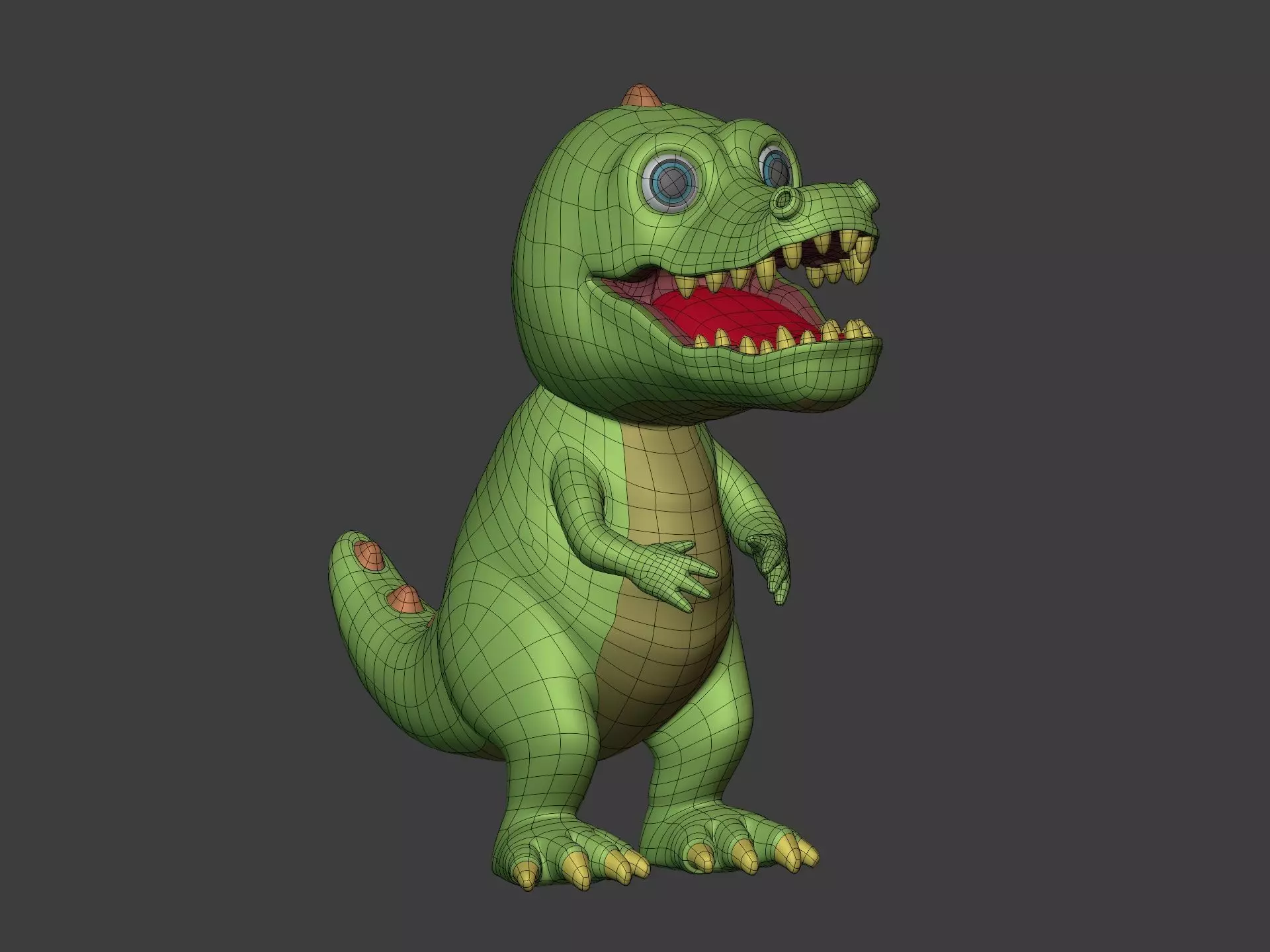 Cartoon Animal Characters - Crocodile Mascot - Dragon - Dinosaur Low-poly 3D model_7