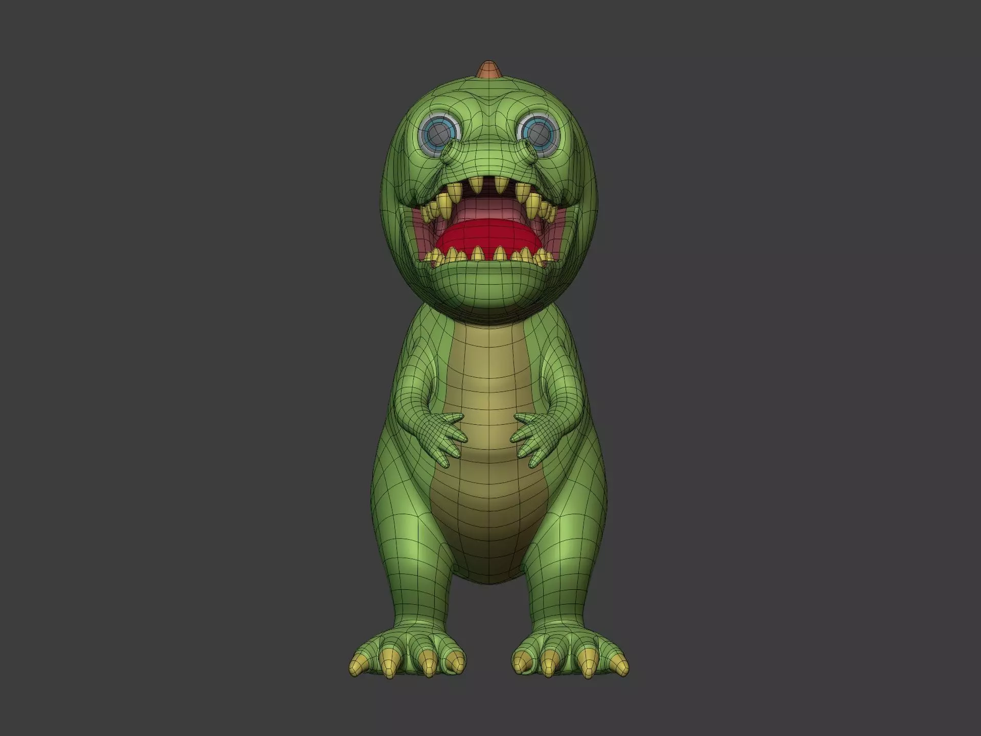 Cartoon Animal Characters - Crocodile Mascot - Dragon - Dinosaur Low-poly 3D model_5