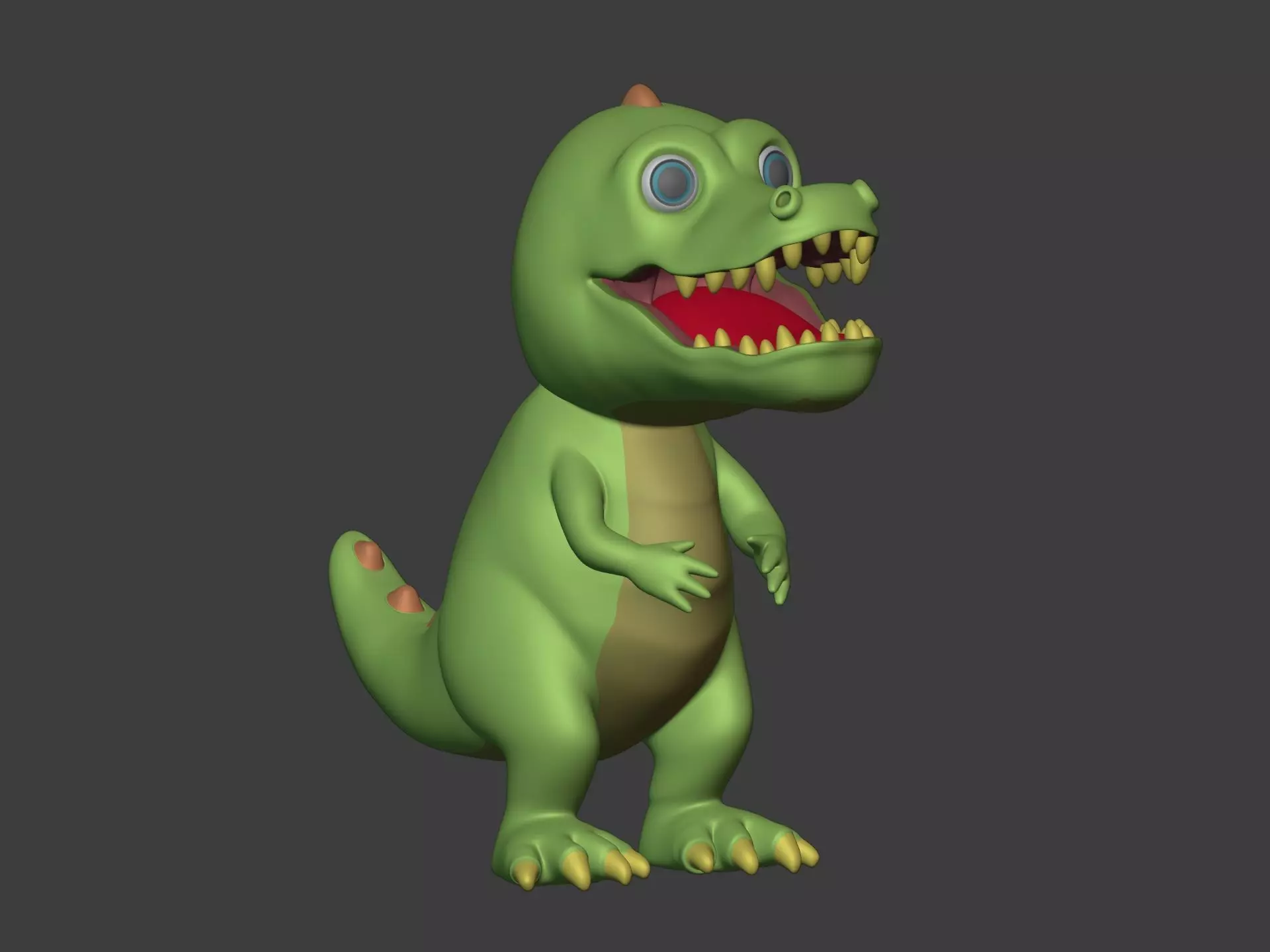 Cartoon Animal Characters - Crocodile Mascot - Dragon - Dinosaur Low-poly 3D model_6