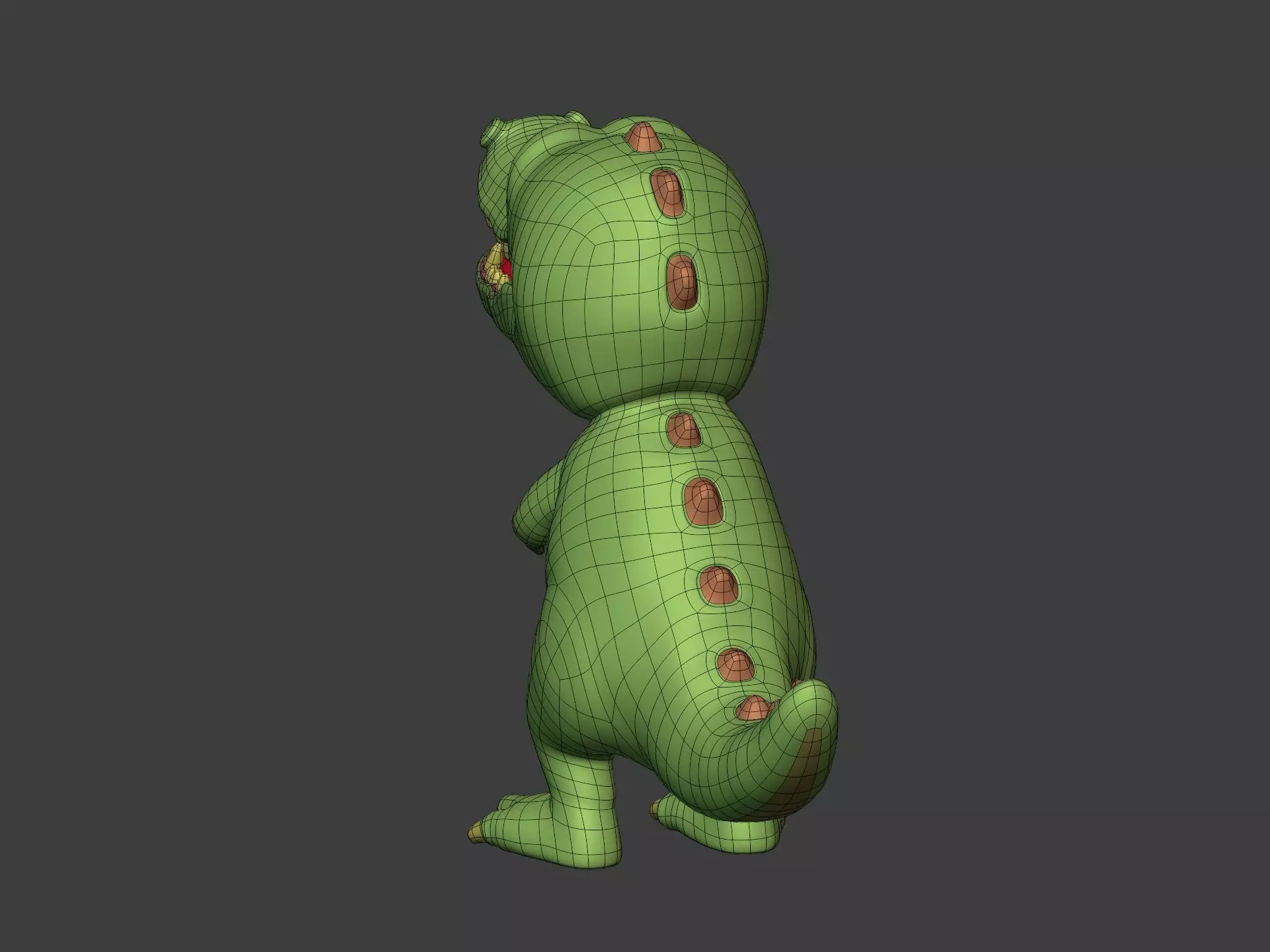 Cartoon Animal Characters - Crocodile Mascot - Dragon - Dinosaur Low-poly 3D model_11