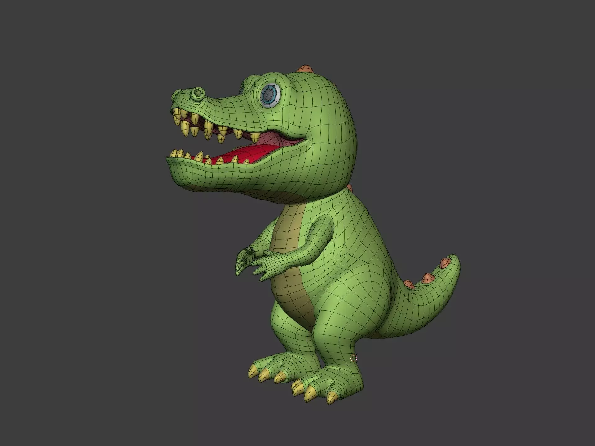 Cartoon Animal Characters - Crocodile Mascot - Dragon - Dinosaur Low-poly 3D model_2
