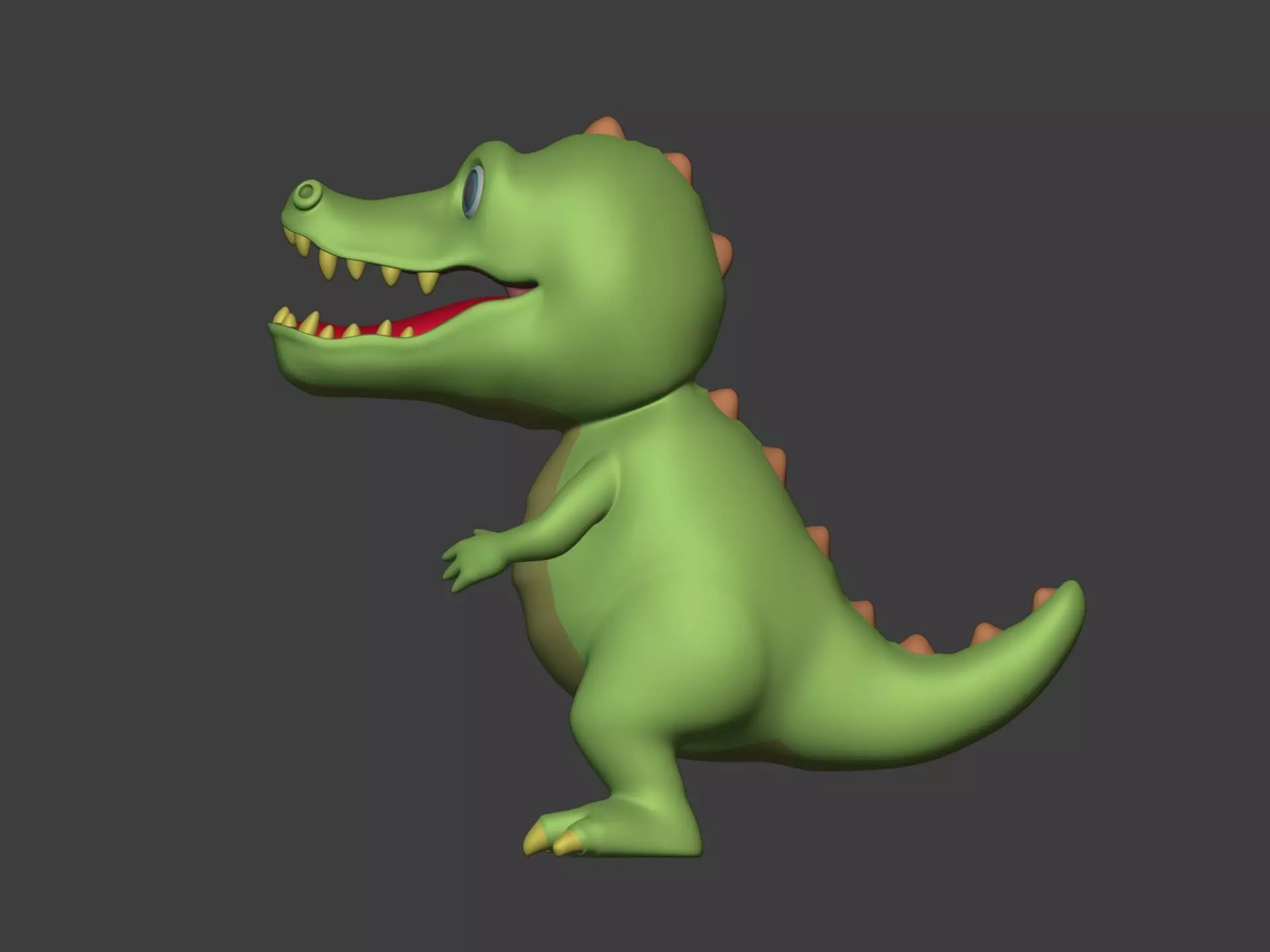 Cartoon Animal Characters - Crocodile Mascot - Dragon - Dinosaur Low-poly 3D model_8
