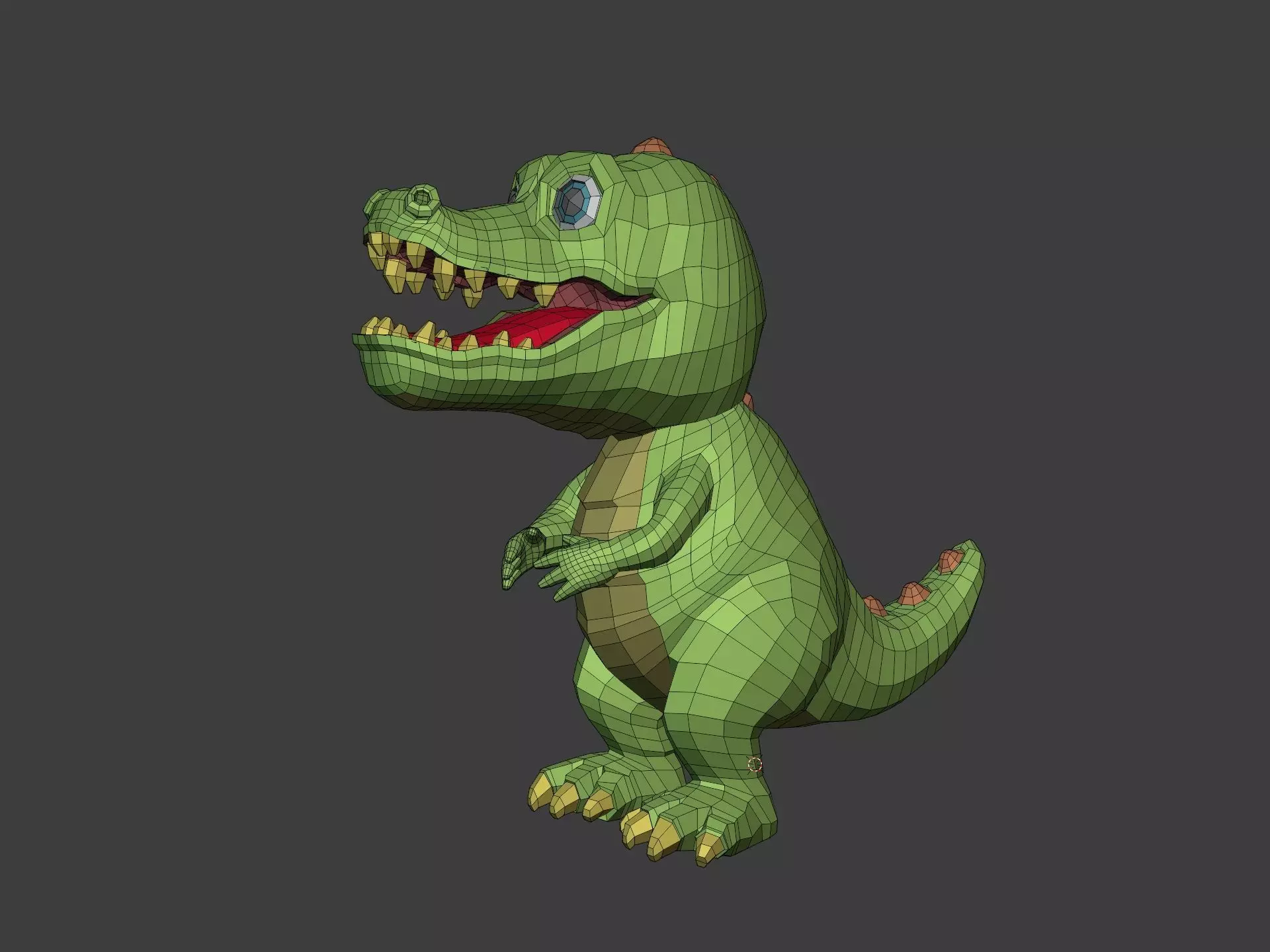 Cartoon Animal Characters - Crocodile Mascot - Dragon - Dinosaur Low-poly 3D model_3