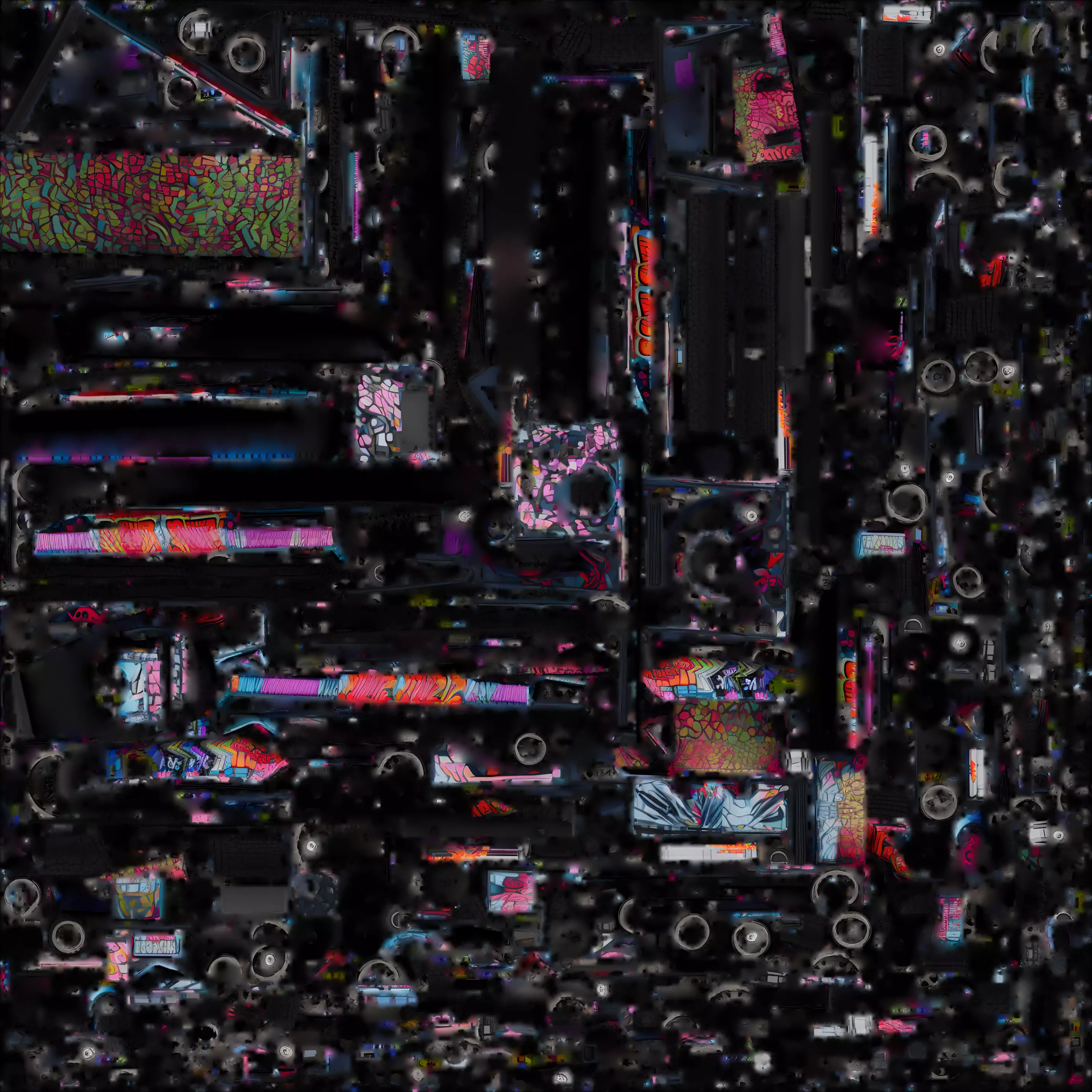 Graffiti Art Battle Tank 3D Model Urban Chaos Machine Low-poly 3D model_1