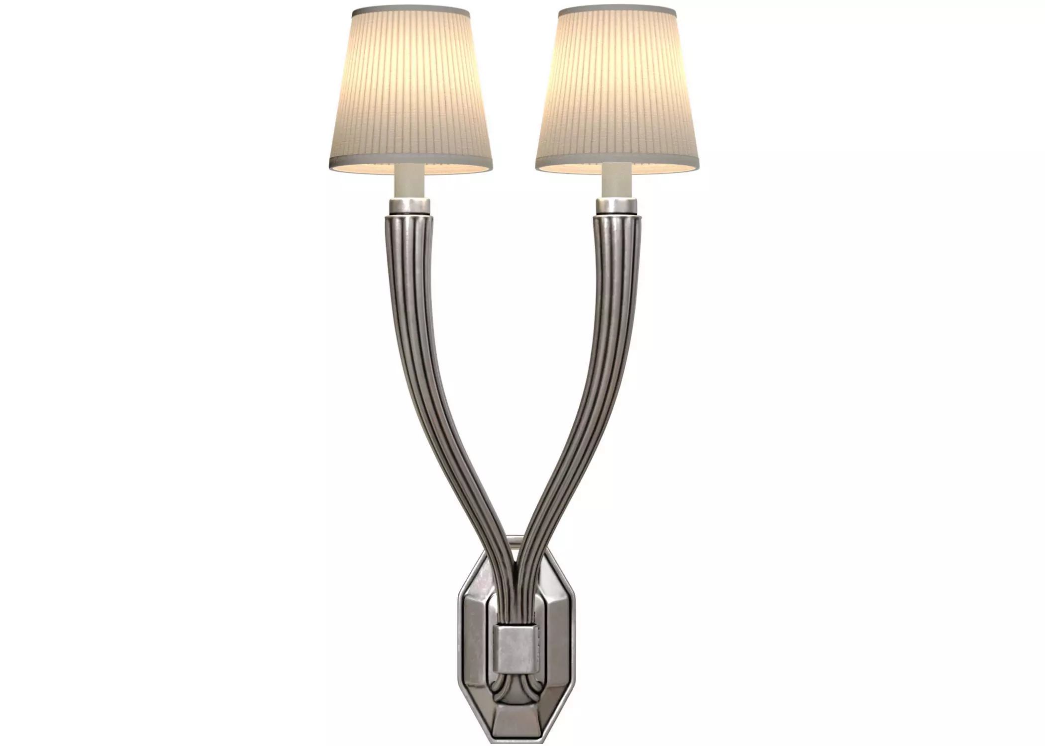 Ruhlmann Art Deco Double Metal Wall Sconce lamp 3D model