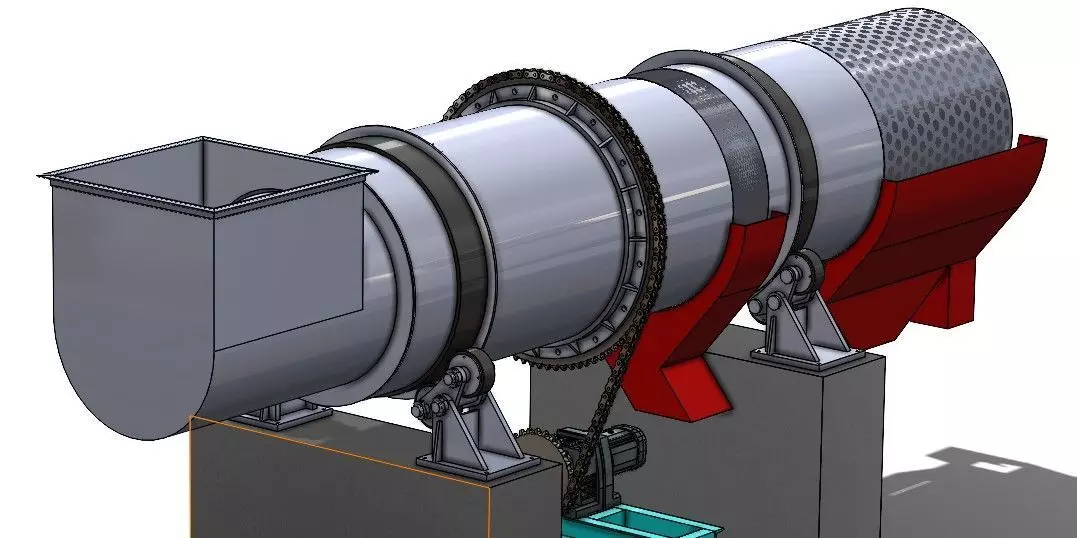 NUT POLISHING DRUM FOR PALM OIL MILL 3D model_5