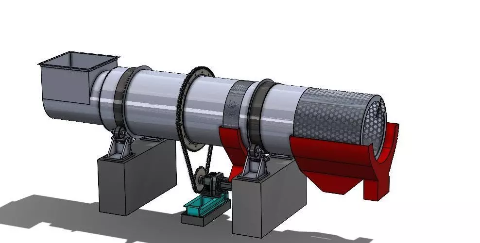 NUT POLISHING DRUM FOR PALM OIL MILL 3D model_0