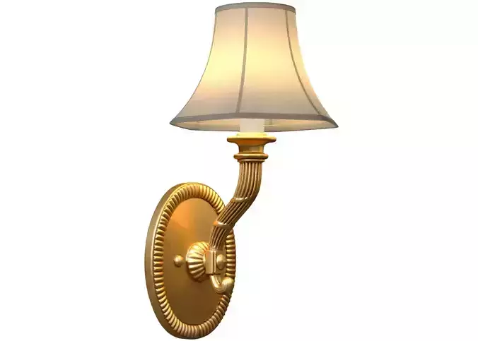 Antique Classic brass sconce Wall lamp with fabric shade