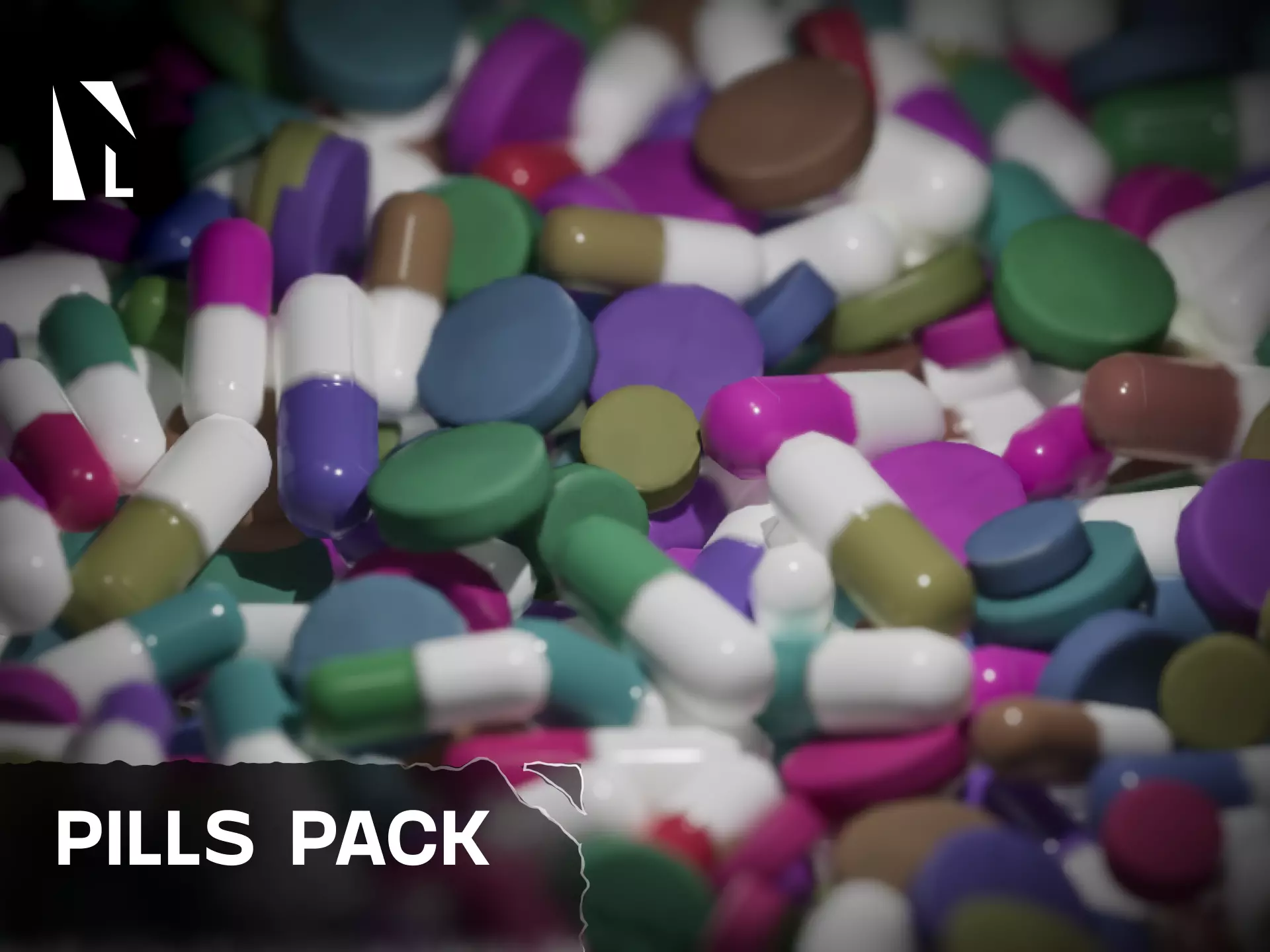 Pills Paack Low-poly 3D model_0