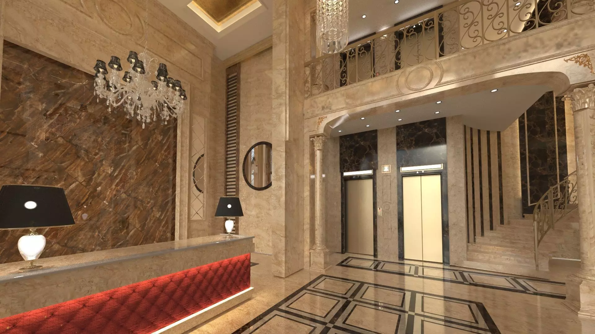 classic  Entrance 3D model_7