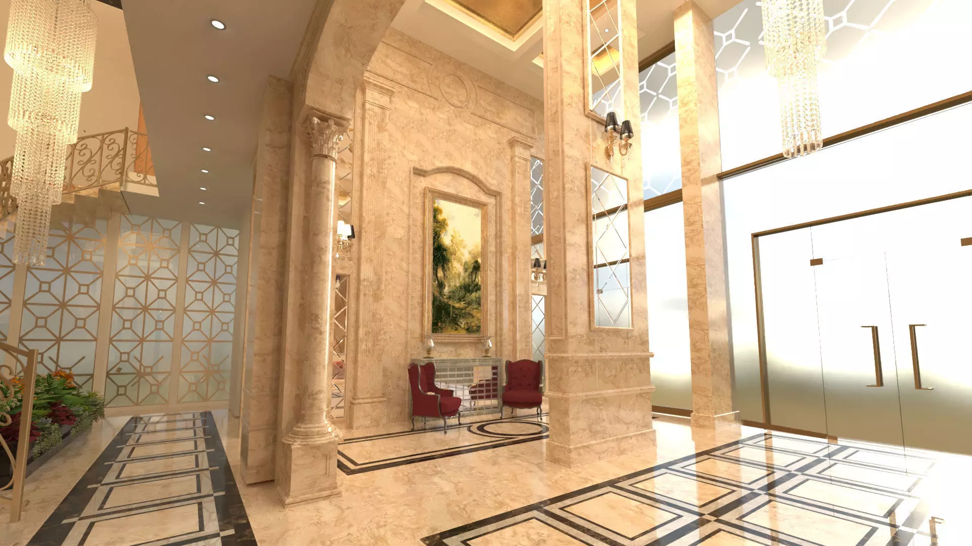 classic  Entrance 3D model_5
