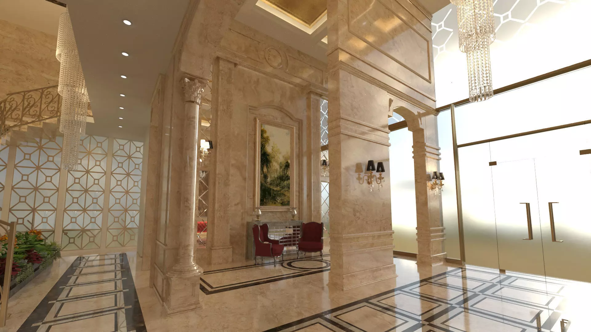 classic  Entrance 3D model_1