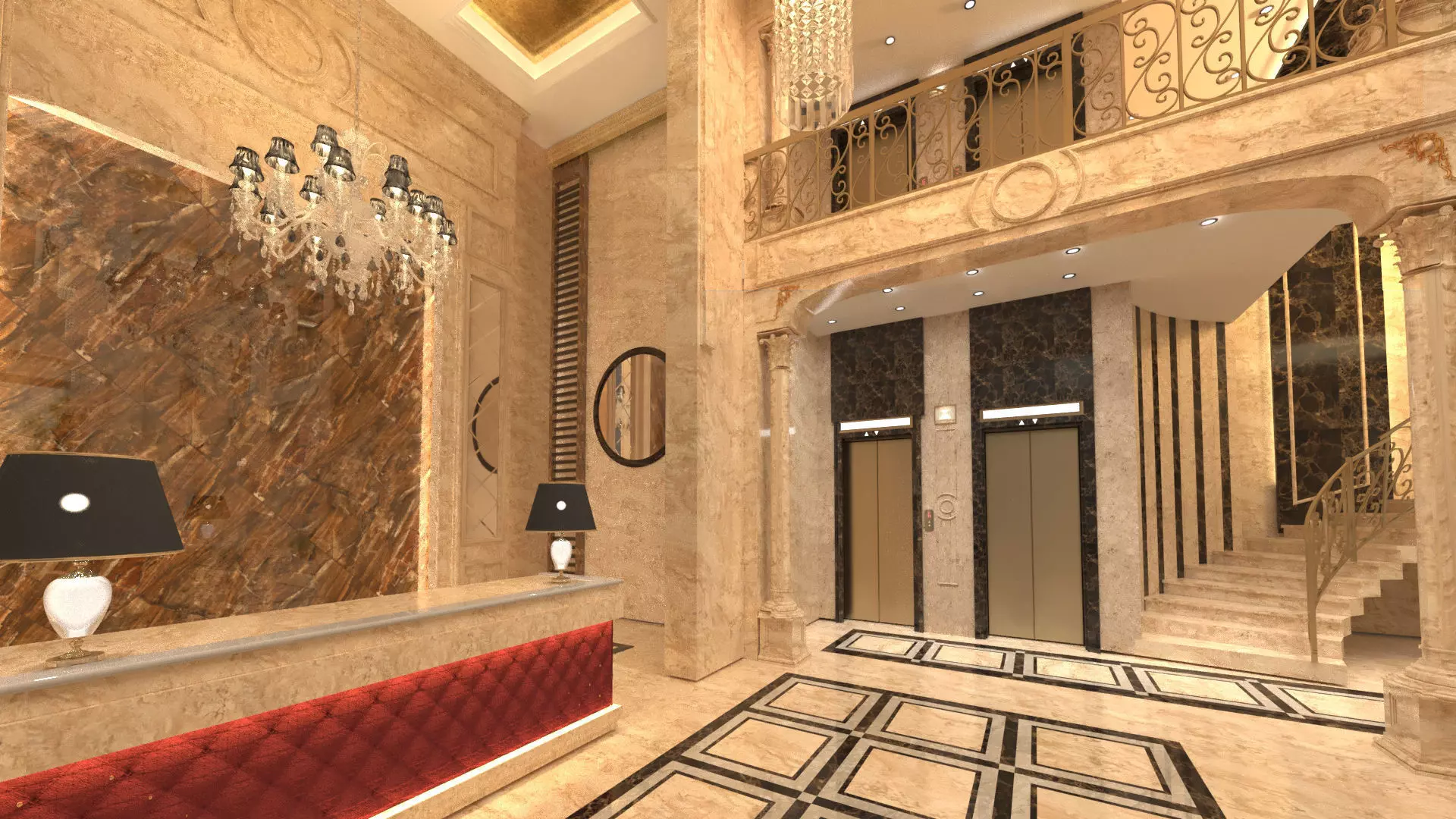 classic  Entrance 3D model_3