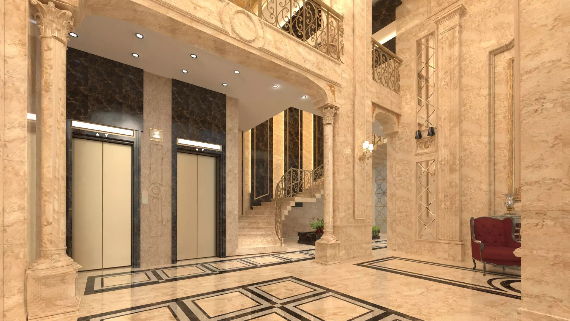 classic  Entrance 3D model_6