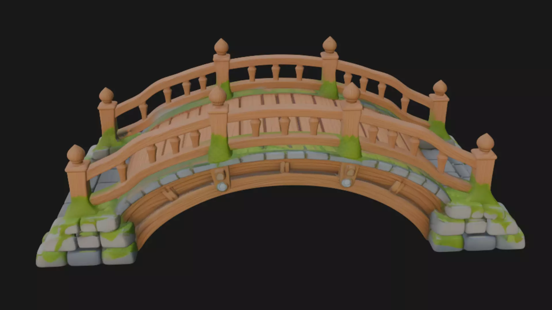 Pixar style 3d Bridge model 3D model_2
